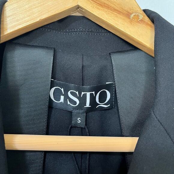 GSTQ Womens Luxe Scuba Suit Blazer Size S Black Classic Corpcore Office NEW - Picture 9 of 13